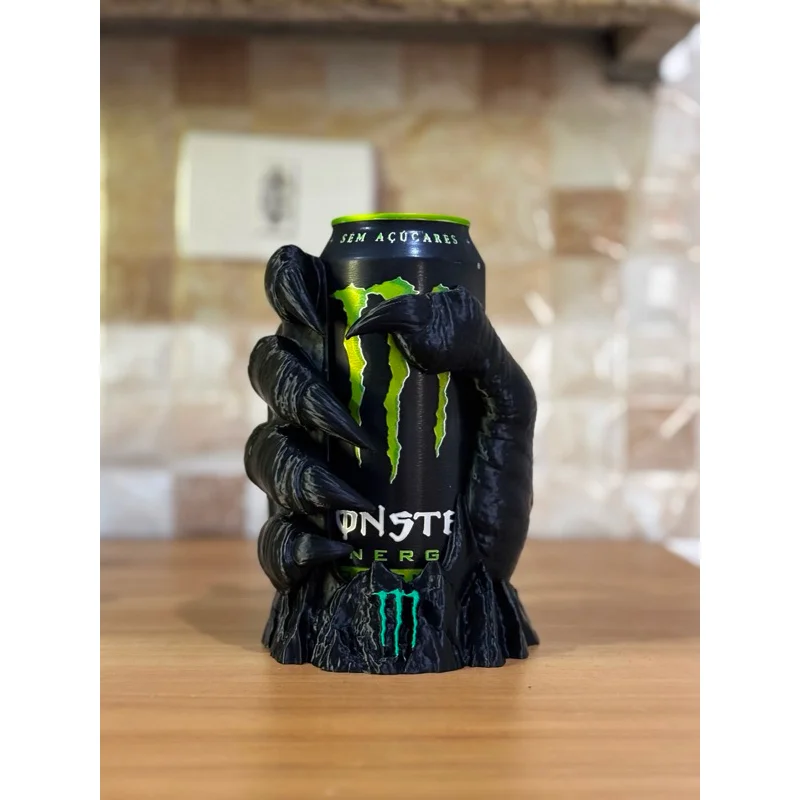 Suporte Garra de Dragão 3D para Lata Monster Cerveja Energético Copo Decoração Geek Gamer